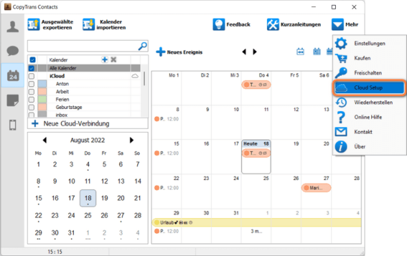 Outlook Kalender mit iCloud synchronisieren/ in iCloud kopieren