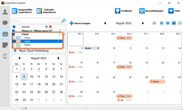 Outlook Kalender mit iCloud synchronisieren/ in iCloud kopieren
