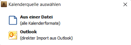 Kalenderquelle auswählen Outlook