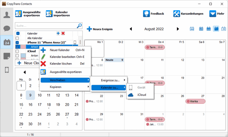 Outlook Kalender mit iCloud synchronisieren/ in iCloud kopieren