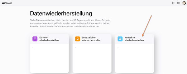 Kontakte aus iCloud wiederherstellen