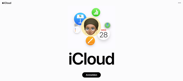 iCloud com Kontakte wiederherstellen: bei iCloud anmelden