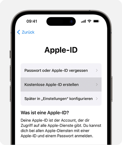 neue apple id erstellen