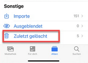 Wo finde ich gelöschte Bilder iPhone