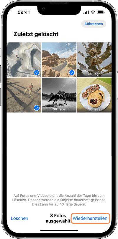 Zuletzt gelöschte Fotos wiederherstellen iPhone