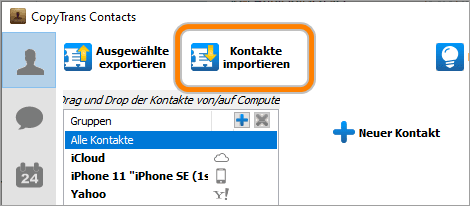 iPhone Kontakte übertragen ohne iCloud