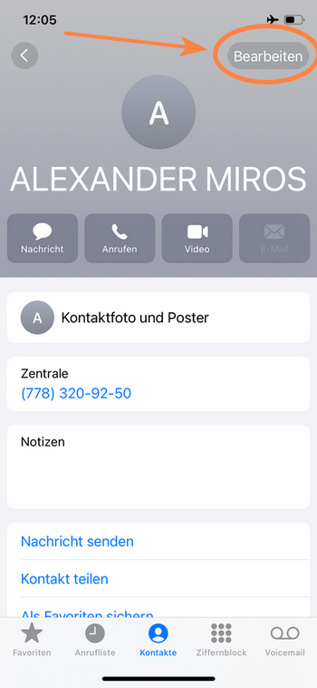Kontakte auf iPhone löschen