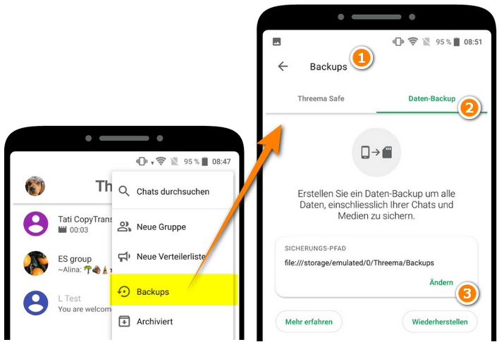 Threema auf neues Handy übertragen Android