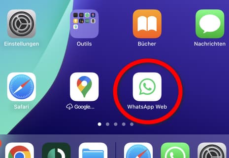 WhatsApp als Verknüpfung auf iPad installiert