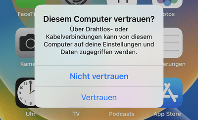 Fotos vom iPhone auf PC übertragen funktioniert nicht: dem Computer vertrauen