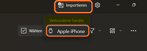 Fotos importieren funktioniert nicht