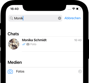 WhatsApp Kontakte aktualisieren Suchleiste