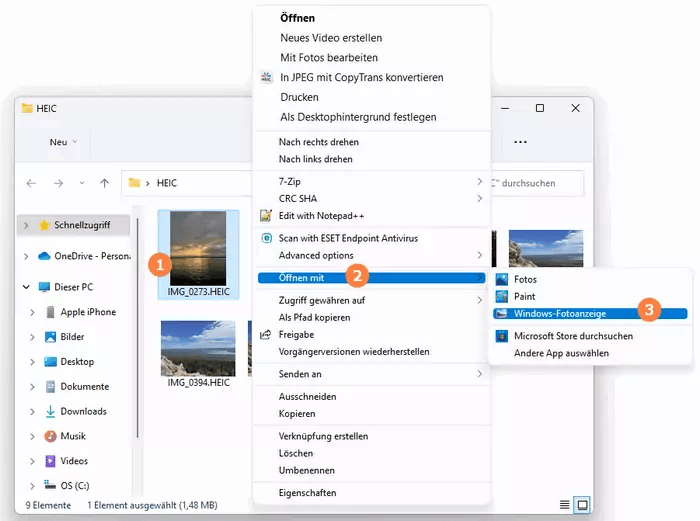 HEIC-Datei öffnen Windows 11