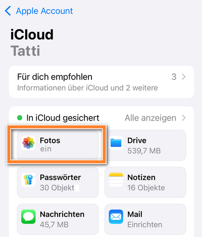 iCloud deaktivieren ohne Fotos zu löschen
