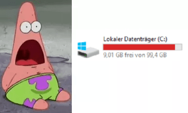 Apple Backup Speicherort: Lokale Festplatte C voll