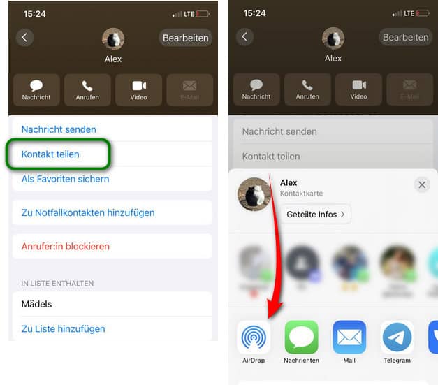 Kontakte von iPhone auf iPad übertragen