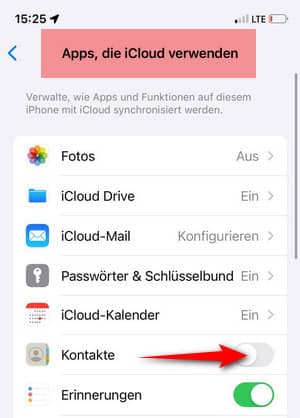Kontakte von iPhone auf iPad synchronisieren