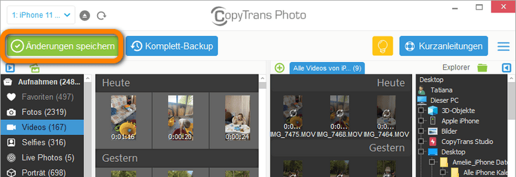 Videos iphone auf iPad übertragen