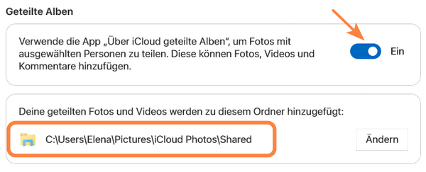 iCloud geteilte Alben auf PC anzeigen