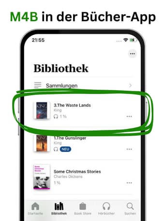 Hörbuch auf iPhone laden im M4B Format