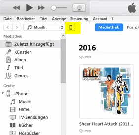 iPhone Symbol in iTunes