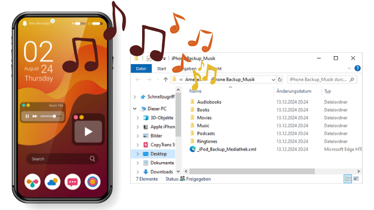 iPhone Musik in iTunes / auf PC übertragen