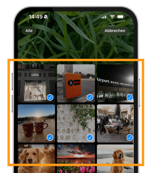 Diashow erstellen auf iPhone Fotos markieren