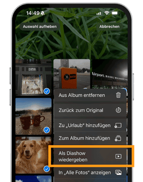 Diashow speichern iPhone wiedergeben