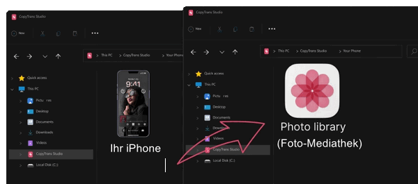 Öffnen Sie die iPhone-Galerie unter Windows