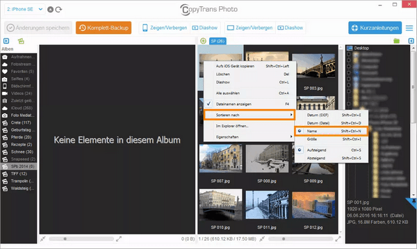 Fotos sortieren iPhone