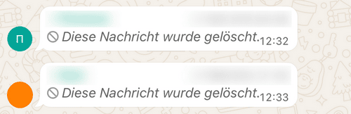 WhatsApp-Nachricht löschen sieht das der Empfänger
