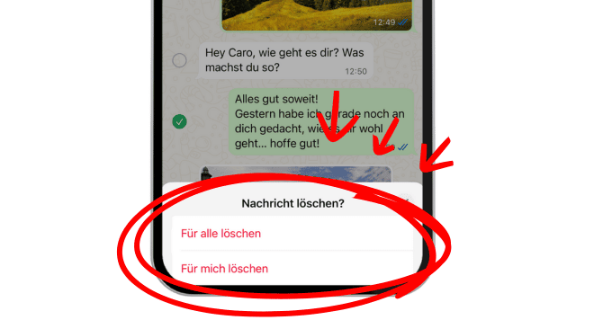 WhatsApp-Nachricht löschen