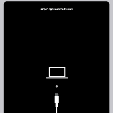 iPad im Wiederherstellungsmodus