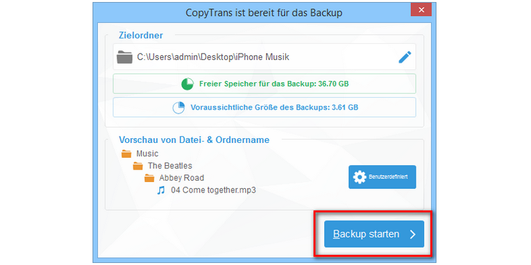 Musik Backup am PC