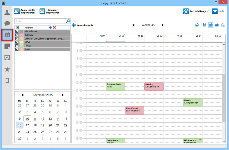 iPhone Kalender am PC sichern