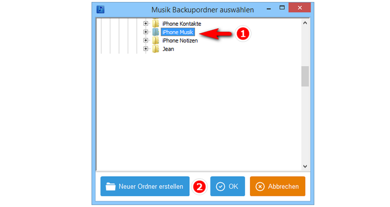 Laufwerk für Musik am PC auswählen