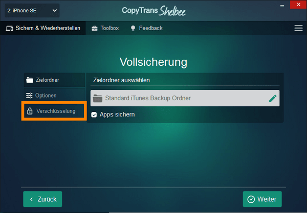 iPhone Backup verschlüsseln ohne iTunes