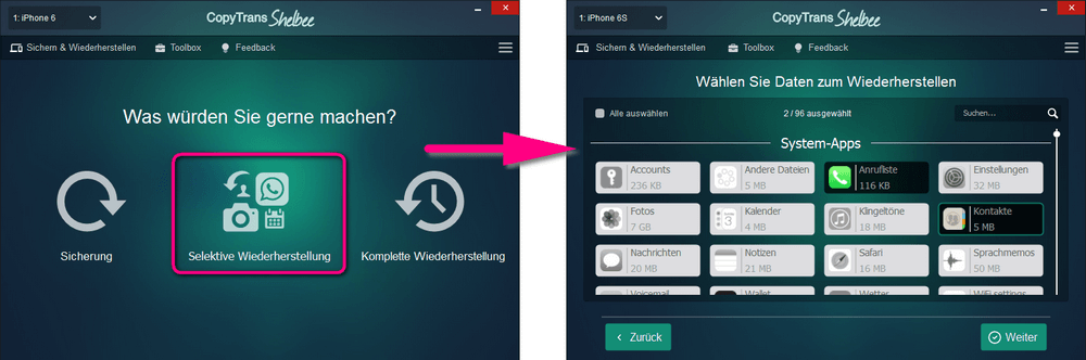 Daten von iPhone zu iPhone übertragen