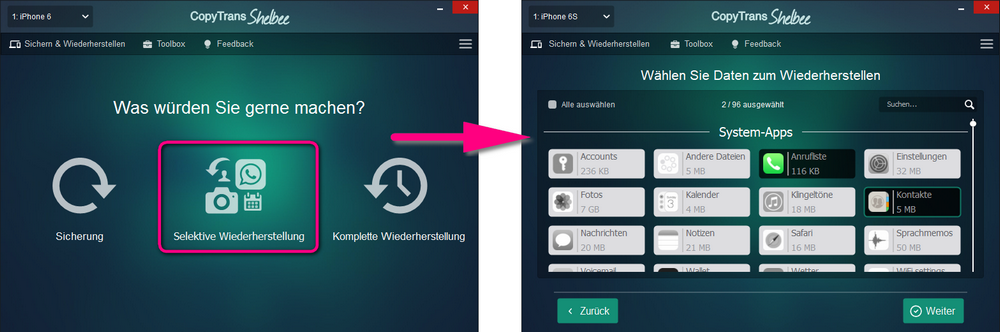 Daten von iPhone zu iPhone übertragen