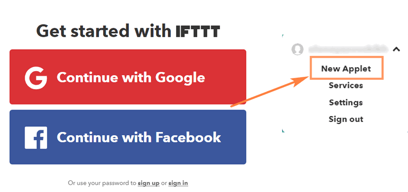 IFTTT starten