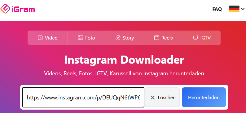 Instagram Fotos herunterladen PC