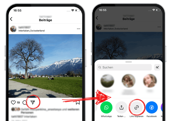 Instagram Bilder herunterladen - Link kopieren