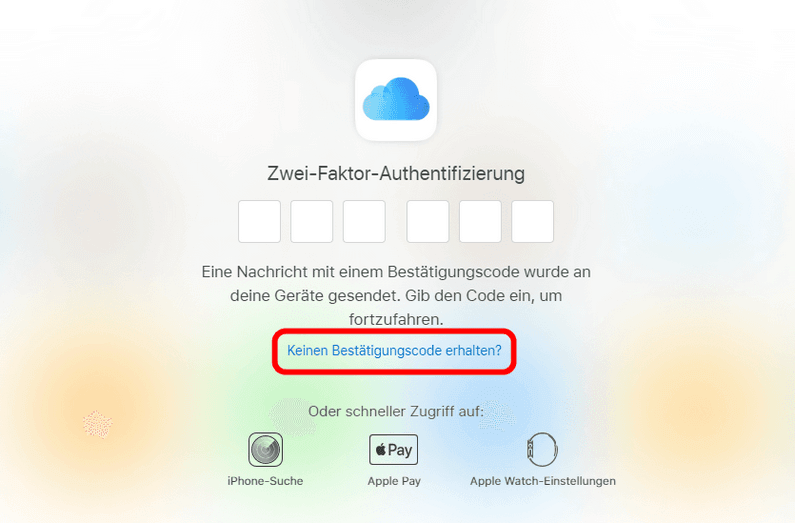 iCloud Anmeldung