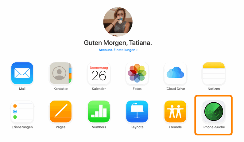 angemeldet bei icloud