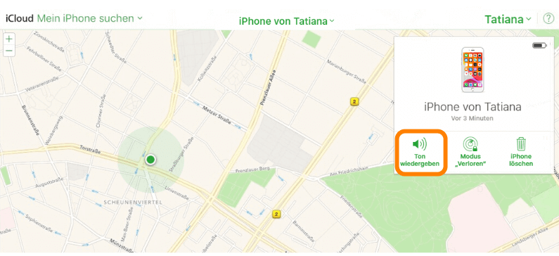 mein iPhone Suchen aktiviert
