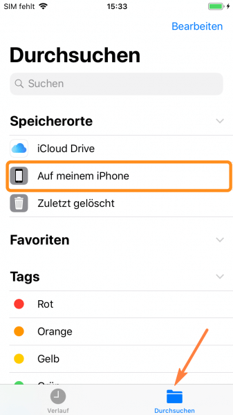 Dateien App am iPhone verwenden