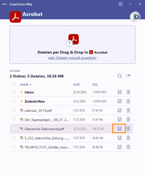 Dokument scannen und als pdf speichern