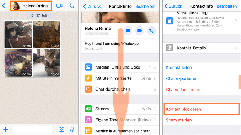 WhatsApp Kontakt blockieren