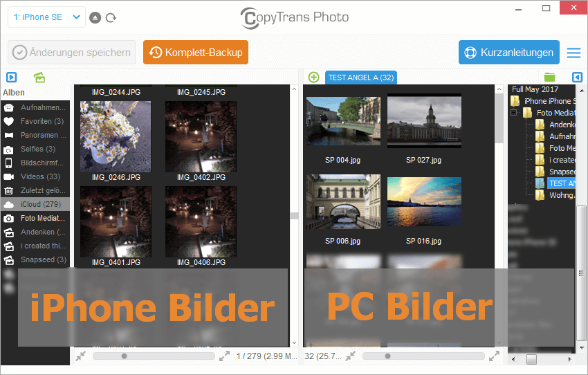iPhone Fotos mit CopyTrans Photo verwalten