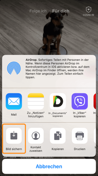 Tik Tok Video am iPhone speichern